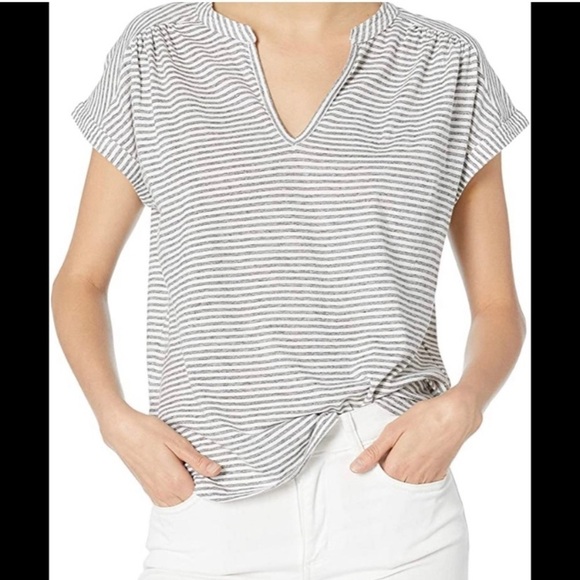 Converse Tops - Converse Striped Split Collar Blouse Size XS